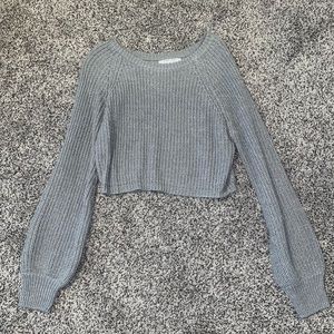 Grey Cropped Sweater